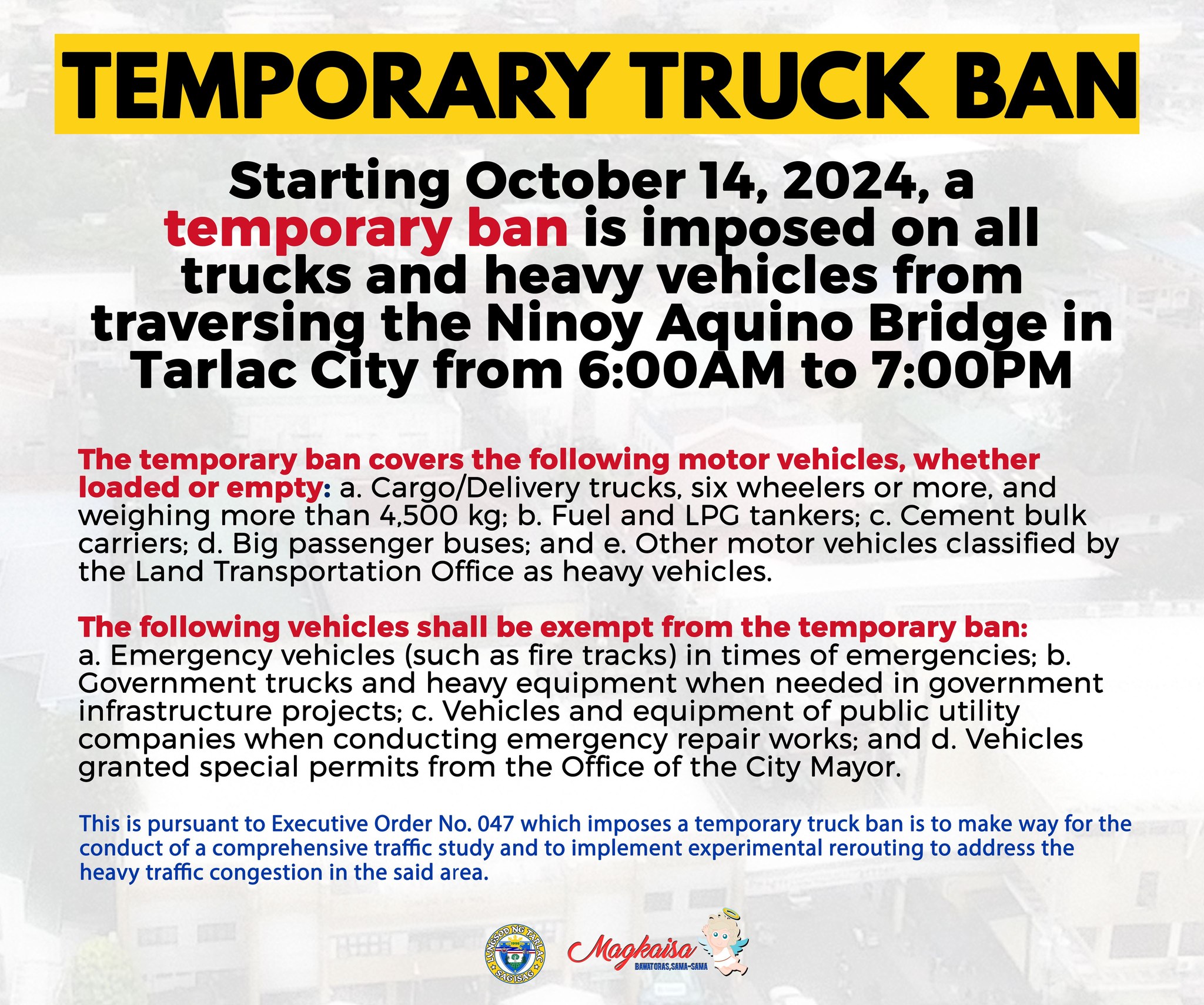 TEMPORARY TRUCK BAN